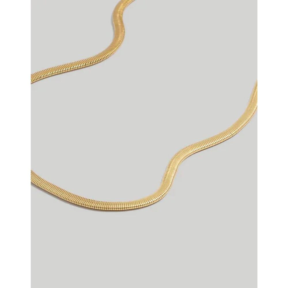 Madewell M0923 Herringbone Chain Necklace Vintage Gold One Size NWT - Picture 3 of 10